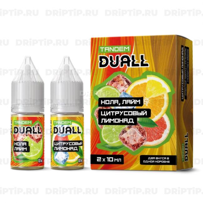 Жидкость Duall Tandem Salt - Кола Лайм и Цитрусовый Лимонад 